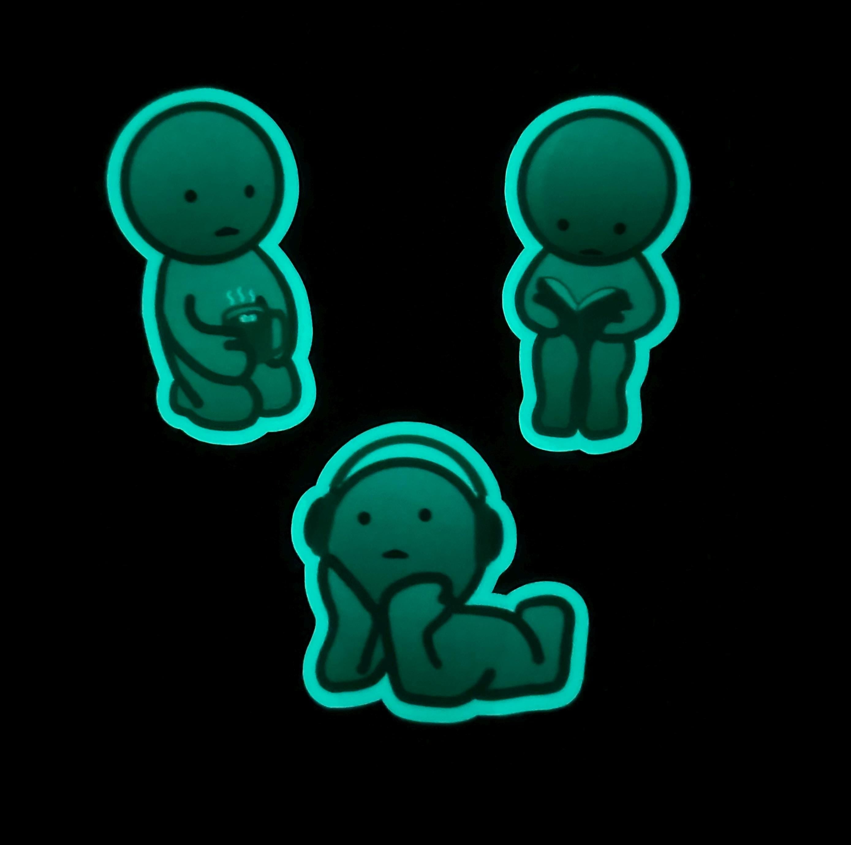 Smiski Stickers - College Essentials Edition - Glow-in-the-Dark Decal - (Sticker Pack)