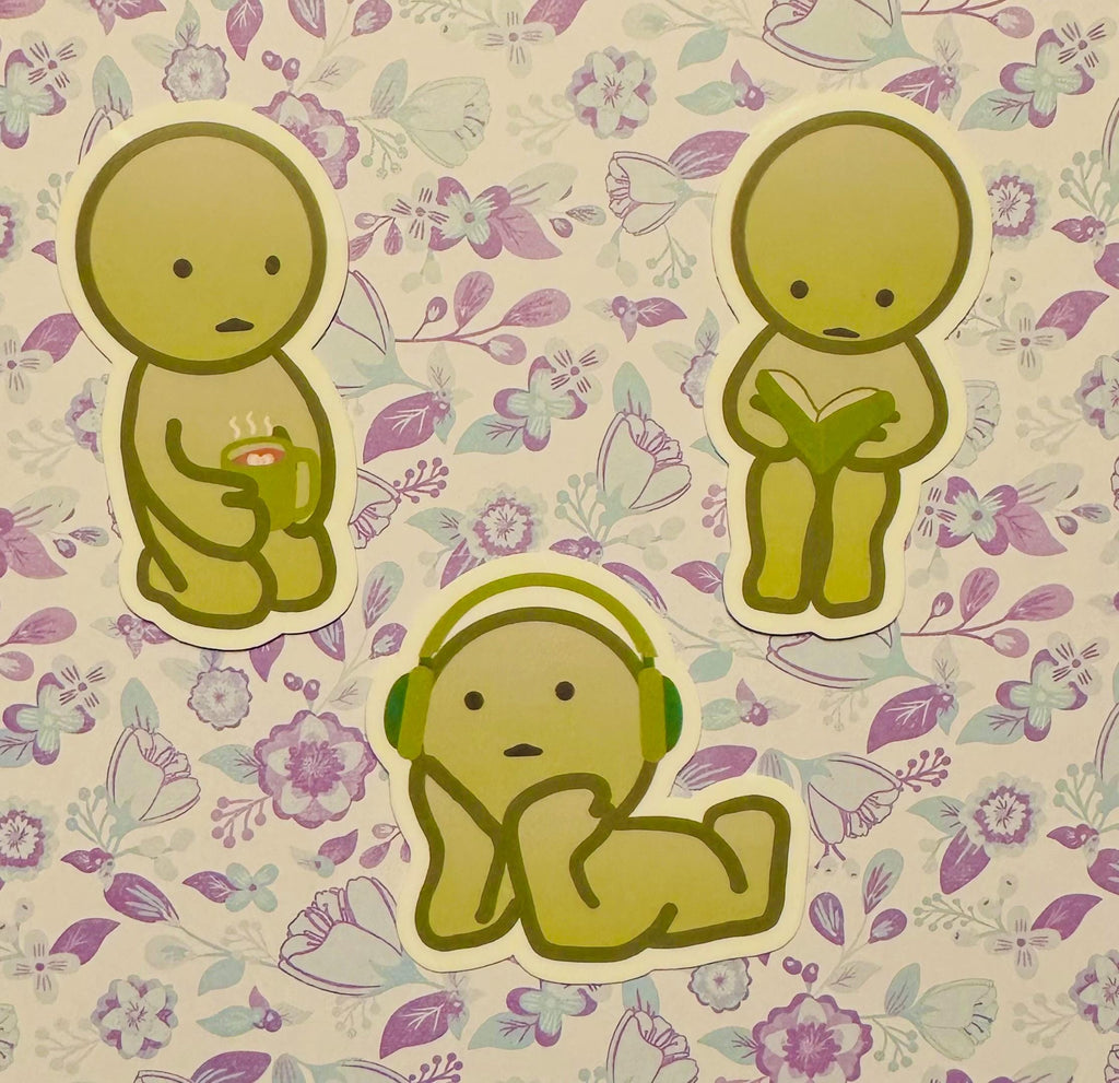 Smiski Stickers - College Essentials Edition - Glow-in-the-Dark Decal - (Sticker Pack)