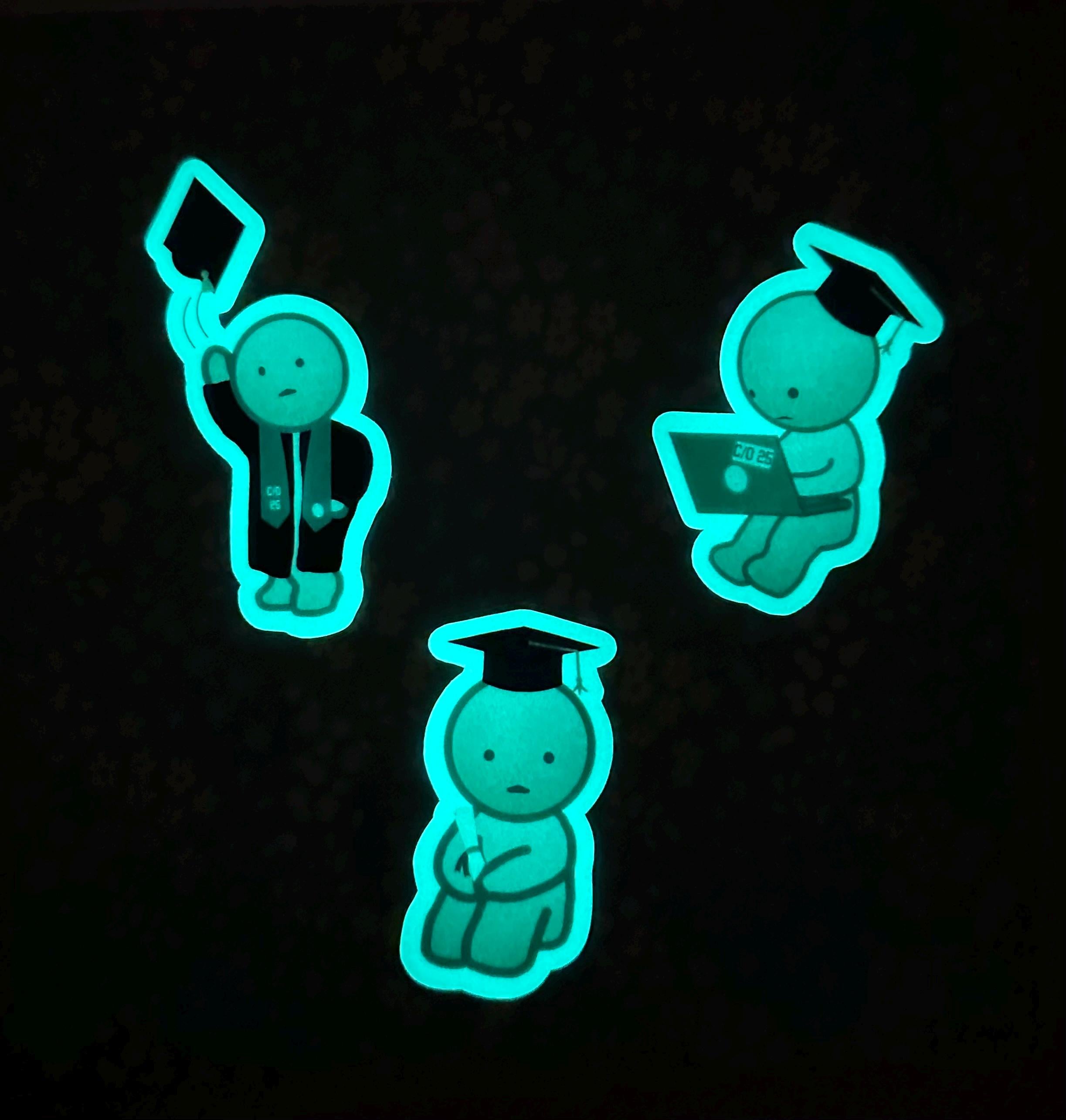 Glow-in-the-Dark Smiski Sticker: Graduation Edition (3-Pack) (2025)