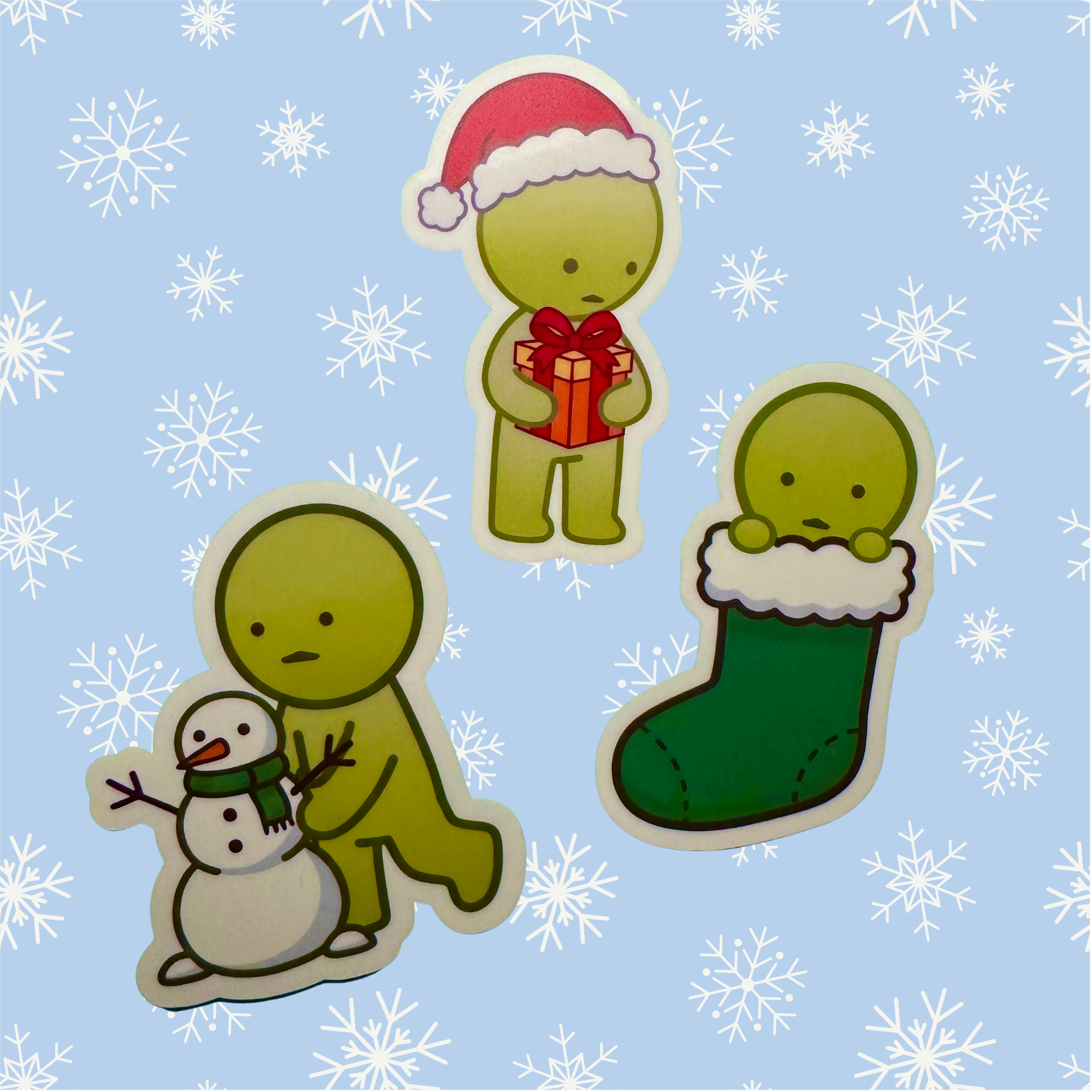 Glow-in-the-Dark Smiski Sticker: Christmas Edition (3-Pack) (Christmas Sticker)