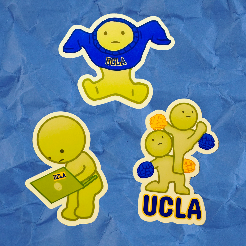College Smiski Sticker Pack (UCs and More): Glow-in-the-Dark Laptop and Cheer Decal