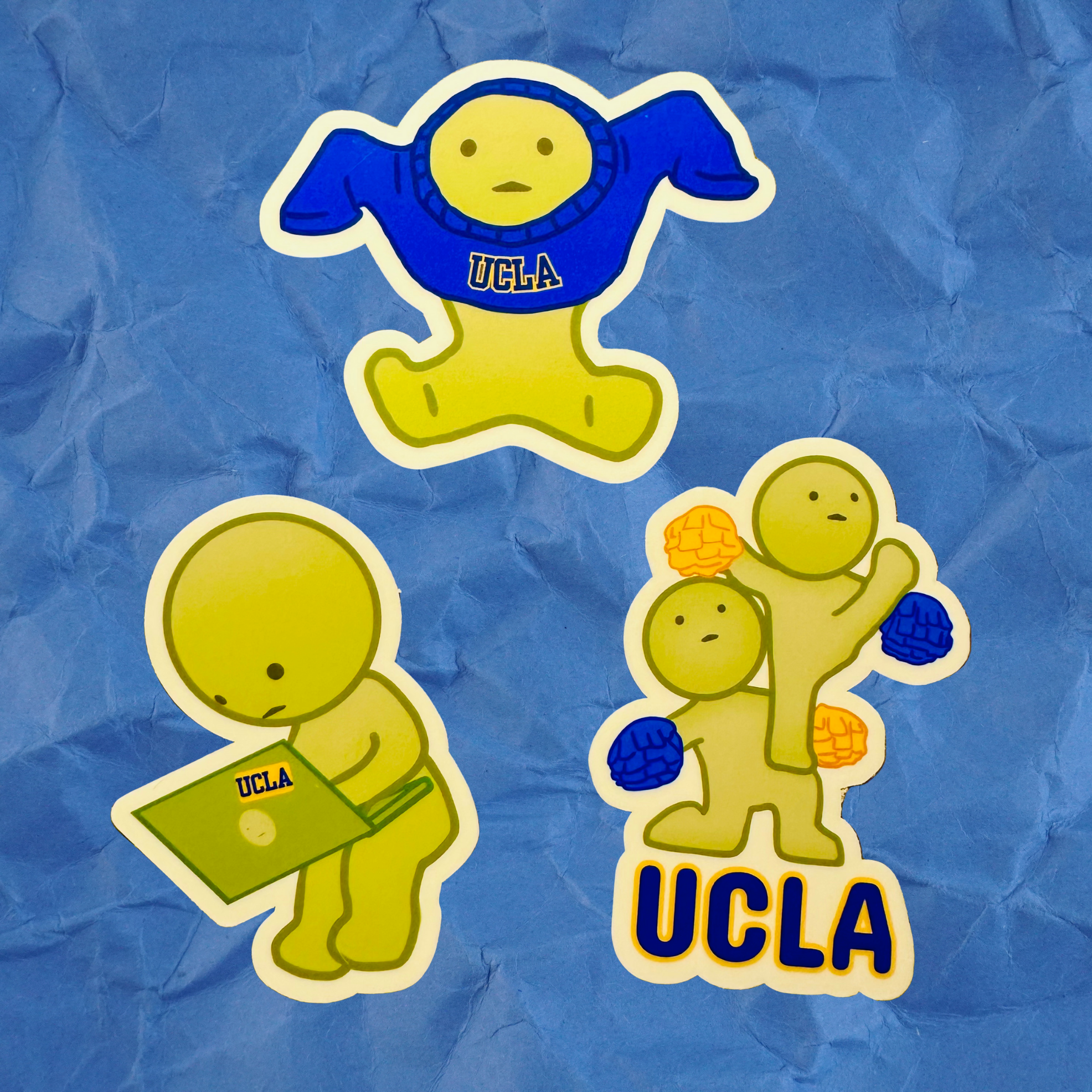 College Smiski Sticker Pack (UCs and More): Glow-in-the-Dark Laptop and Cheer Decal