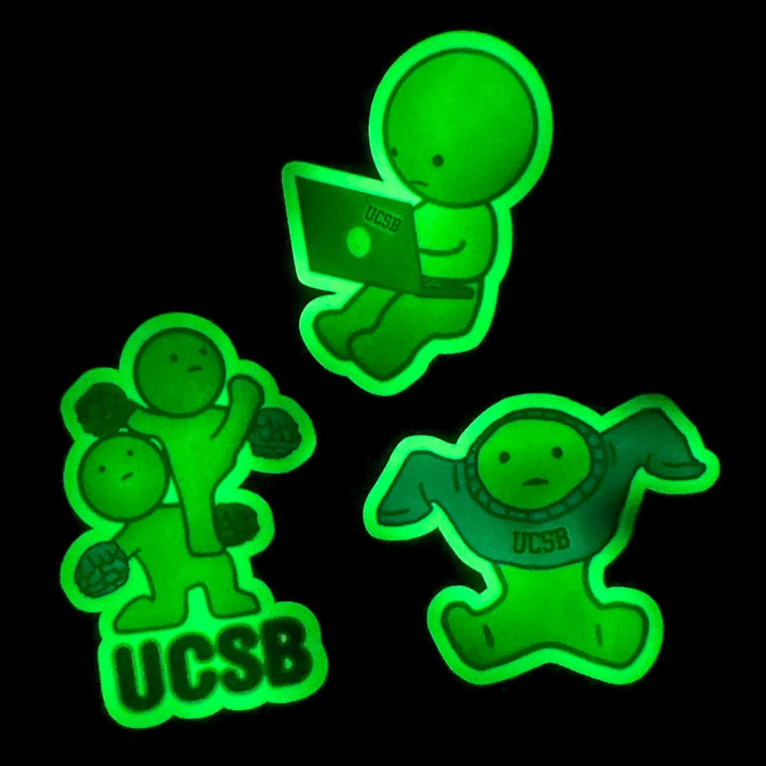 College Smiski Sticker Pack (UCs and More): Glow-in-the-Dark Laptop and Cheer Decal