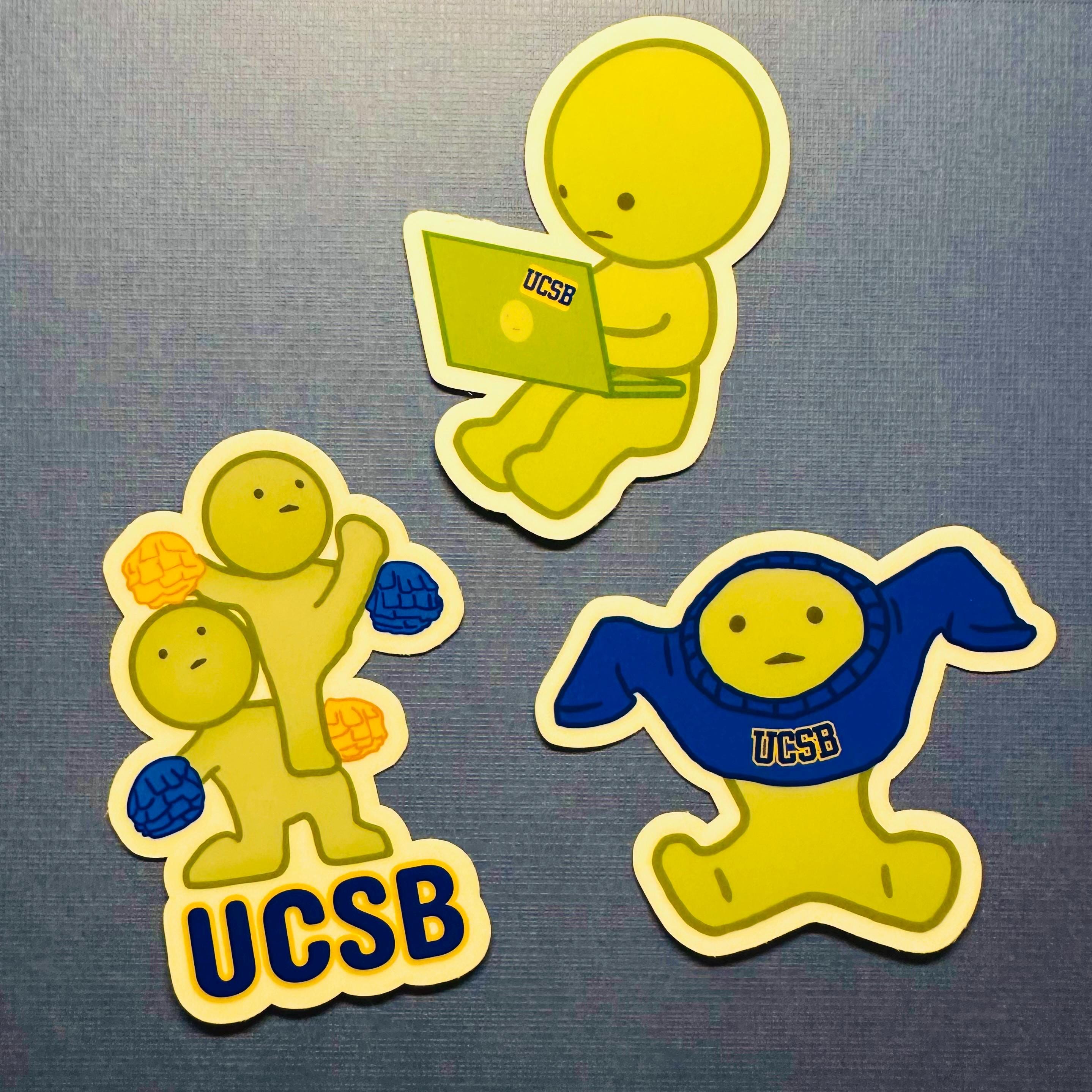 College Smiski Sticker Pack (UCs and More): Glow-in-the-Dark Laptop and Cheer Decal