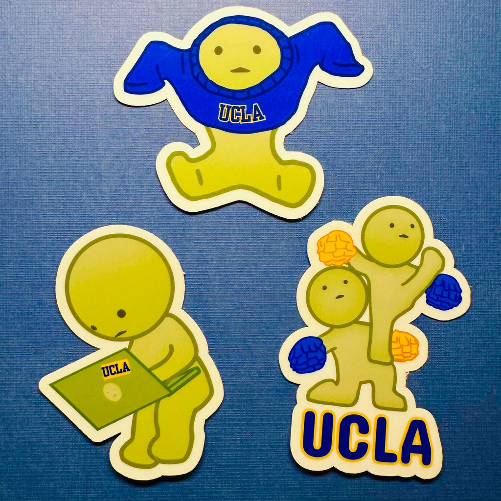 College Smiski Sticker Pack (UCs and More): Glow-in-the-Dark Laptop and Cheer Decal