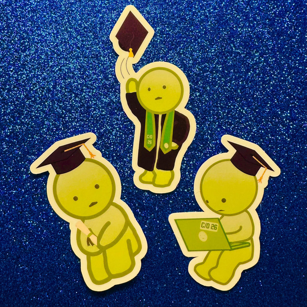 Glow-in-the-Dark Smiski Sticker: Graduation Edition (3-Pack) (2026)