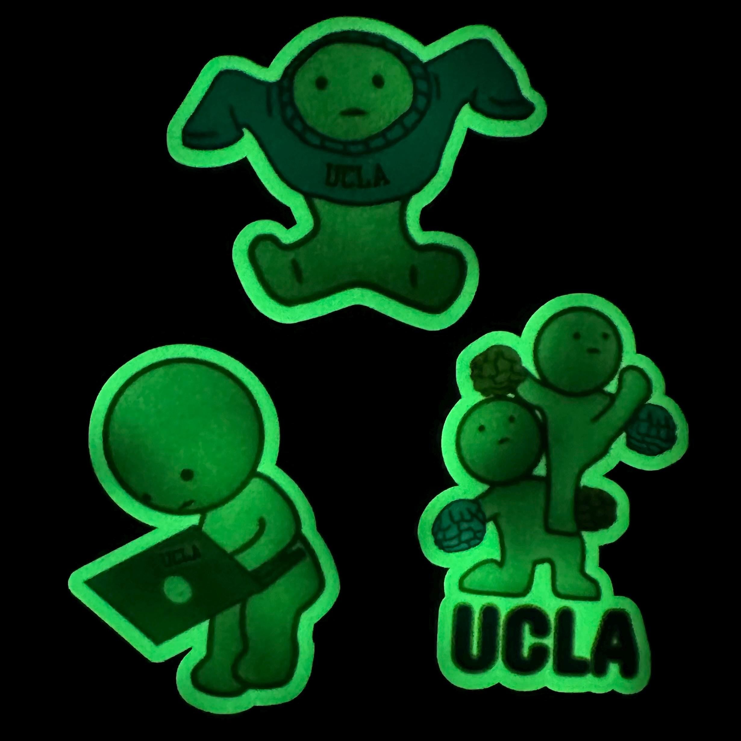 College Smiski Sticker Pack (UCs and More): Glow-in-the-Dark Laptop and Cheer Decal